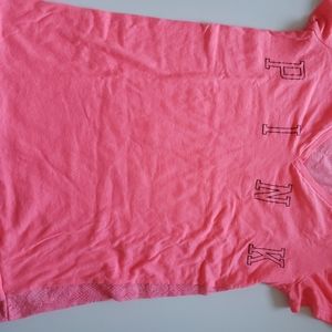 PINK by Victoria Secret hot pink lace back t-shirt